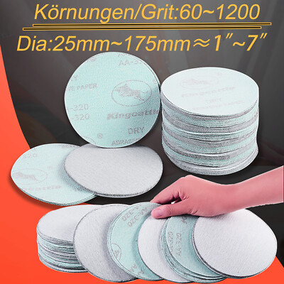 60 Flocking Rocks 1~7 inch Round Sandpaper Sanding Disc 25~180mm Dry Flocking Disc 60 ...
