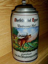 1L Oberfeldwebel Egner Weihnachten 1937 v. Kanzleiangestellten Farbe  Zinndeckel