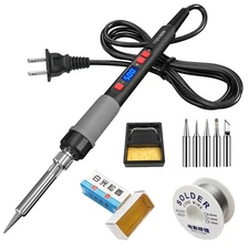 90W Soldering Iron Kit Electronic Welding Irons Tool Adjustable Temperature Wire