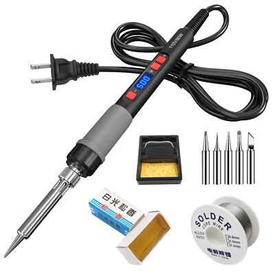 90W Soldering Iron Kit Electronic Welding Irons Tool Adjustable Temperature Wire