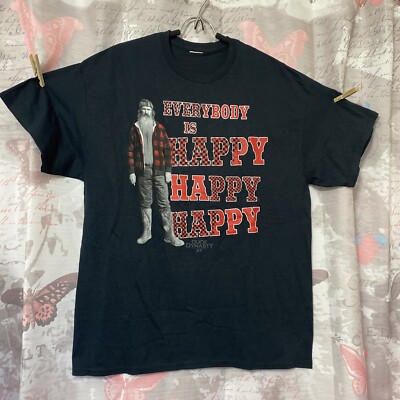 DUCK DYNASTY Happy, Happy, Happy Duck Commander T-SHIRT-Black