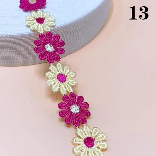 1Yard Daisy Flower Embroidered Trim Applique Wedding Dress Decor DIY Craft Hot - Picture 33 of 51