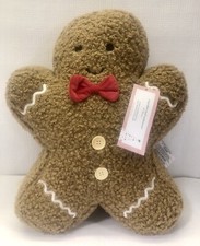 CUPCAKES  CASHMERE Plush Large 19" Stuffed Brown GINGERBREAD MAN Pillow NWT