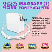 45W 14.5V AC Adapter Charger for Apple MacBook Air A1237 A1304 Power Supply