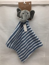 Lila Jack Elephant Security Blanket Blue White Striped Fleece Lovey Oversized