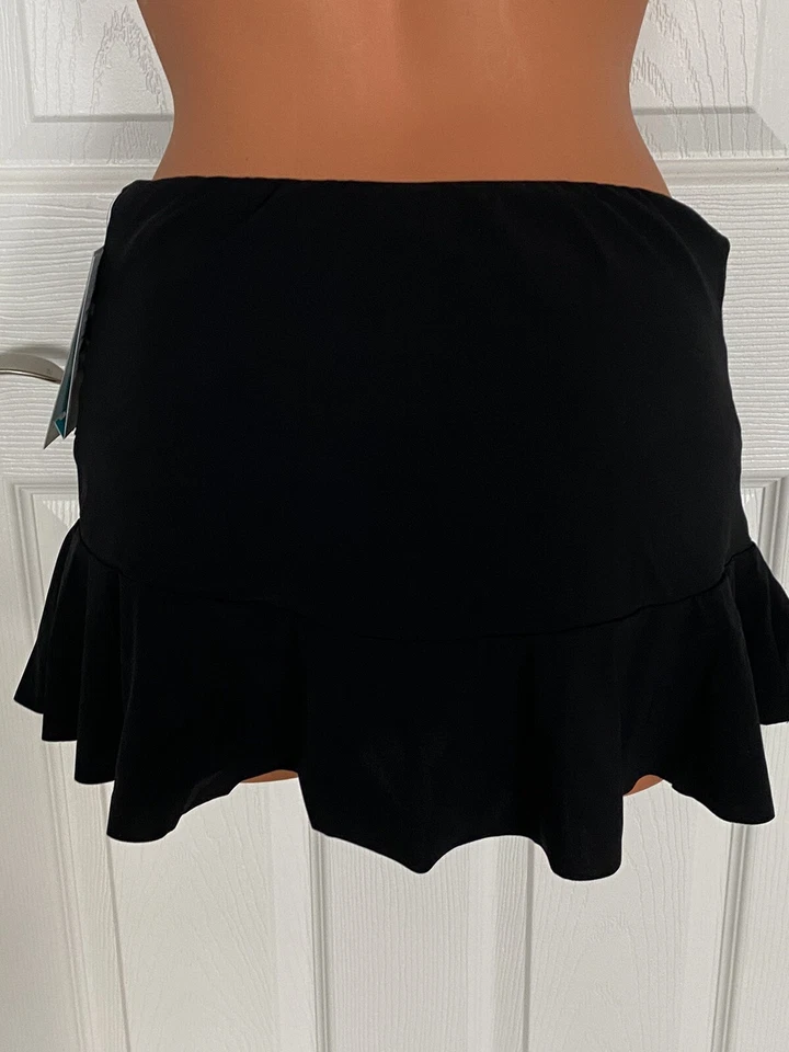 Profile By Gottex Sz 6 Black Ruched Skirted Swim Bottom Chlorine Resistant NWT - Image 4 of 4
