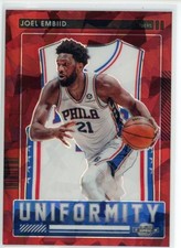 2021-22 Panini Contenders Optic Joel Embiid #22 Uniformity Red Cracked Ice