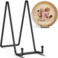 10 Inch Large Plate Stands for Display - Metal Plate Holder Display Stand + Pict