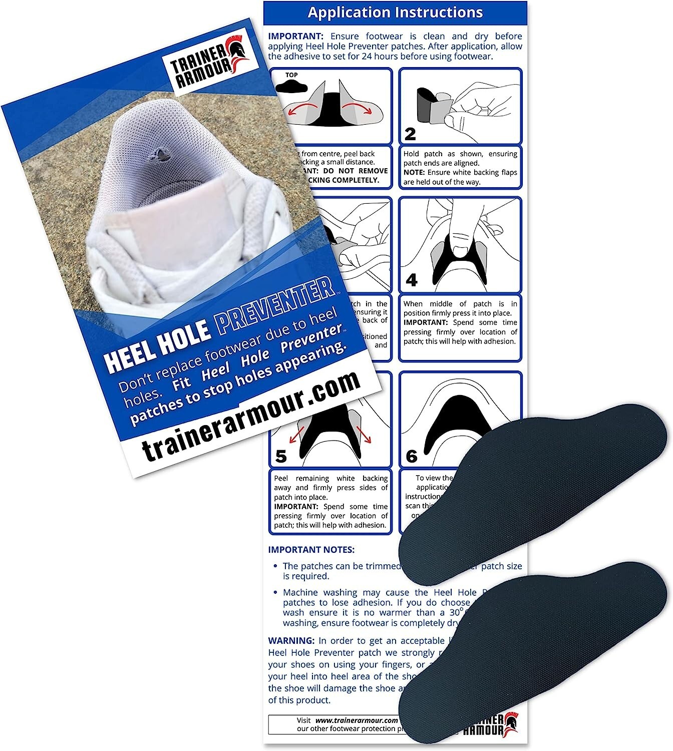 Trainer Armour Repair Heel Hole Self Adhesive Patches Preventer Holes Trainers