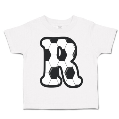 Toddler T-Shirt Soccer R Letter Alphabet Euro Cup Boy & Girl Clothes Cotton