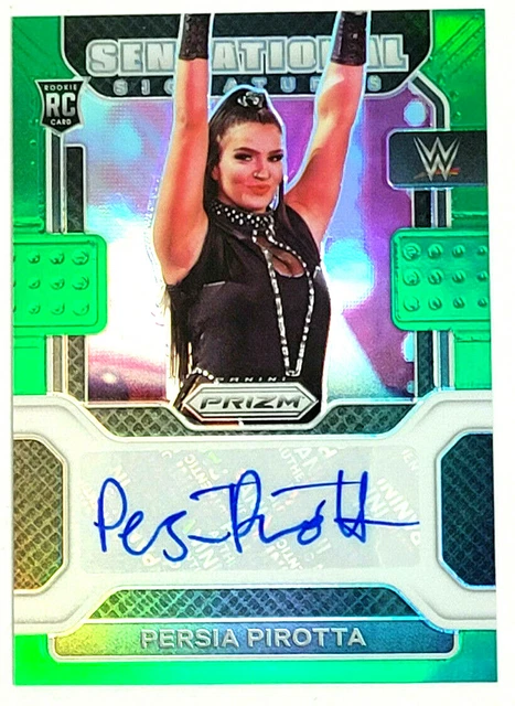 2022 WWE PANINI PRIZM - PERSIA PIROTTA - SENSATIONAL SIGNATURES GREEN PRIZM AUTO