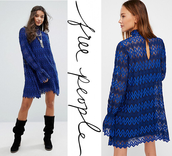 free people blue crochet dress Y2K Beaded Crochet Maxi Dress Selected By Afterlife Boutique