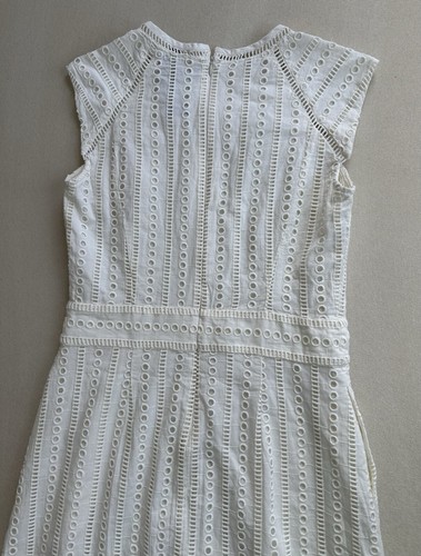 Banana Republic Eylet Sheath Dress Size 4 White Sleeveless Lined Embroidered New - Picture 17 of 24