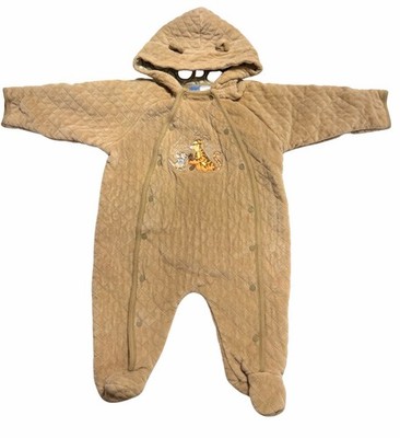 Vintage Disney Baby Winnie the Pooh Tigger Quilted Snowsuit 6-9M Hooded Y2K