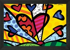 Colorful Heart Pop Art Illustration Framed Wall Art Poster Canvas Print Picture