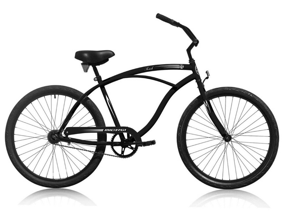 26 Inch Beach Cruiser Bike For Adults - Single Speed Coaster Brake With Rear Basket, Fits 5'3"-6'2"
