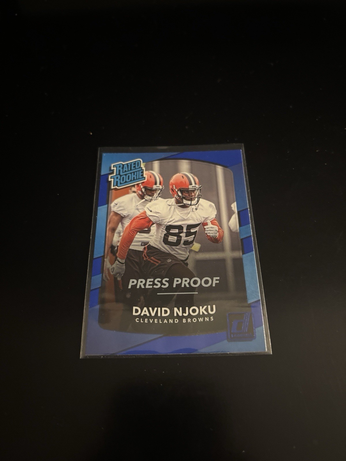David Njoku 2017 Donruss Press Proof Blue RC football card Browns 314