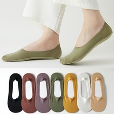 5 Pairs Women Summer Thin Boat Socks Breathable No Show Non Slip Stretchy Socks