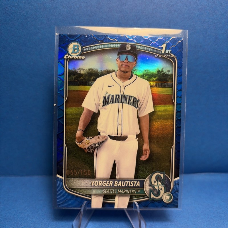 2025 Bowman Chrome Prospects Blue Reptilian Refractor /150 Yorger Bautista