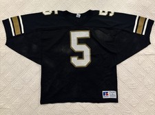 Vtg Russell Athletic Mesh Football Practice Jersey Mens L Made In USA Black Gold