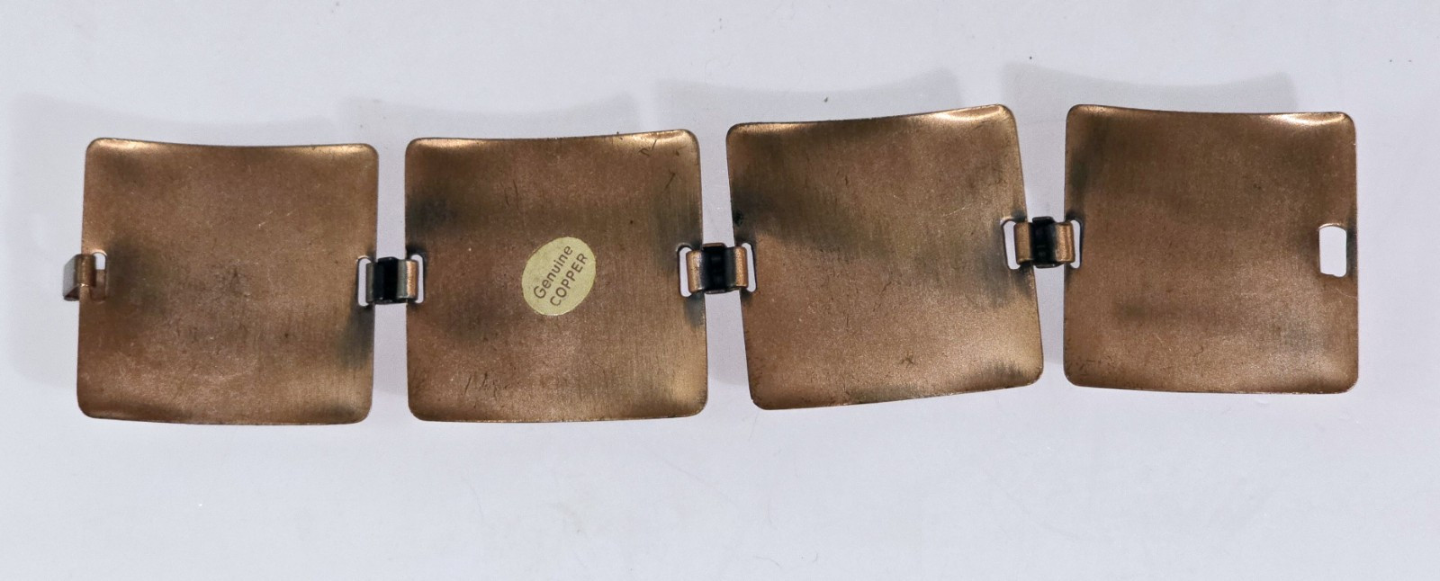 Vtg Solid Copper  Panel Link Bracelet Southwest F… - image 6