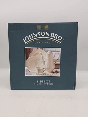 JOHNSON BROTHERS NEW Richmond White Johnson Bros 5-Piece Place Setting Made in England