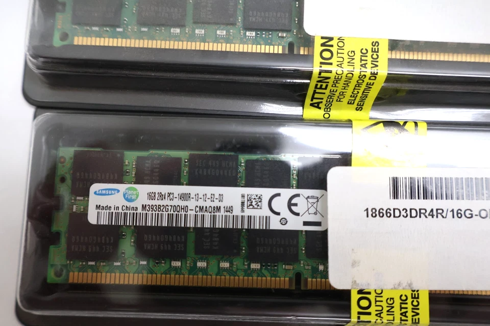 Lot of 2 Samsung 16GB PC3-14900R 1866MHz DDR3 ECC Server Memory RAM M393B2G70QH0 - Image 3 of 4