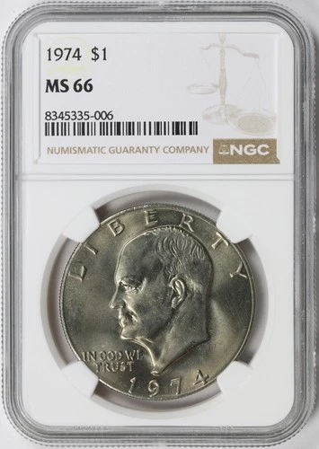 1974 $1 Eisenhower Dollar NGC MS66
