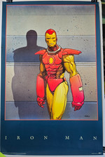1989 RARO POSTER VINTAGE MOEBIUS JEAN GIRAUD IRON MAN TONY STARK MARVEL PRESS 68