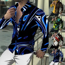 Top uomo comodo moda casual quotidiano camicie uomo fascia colletto barocco casu