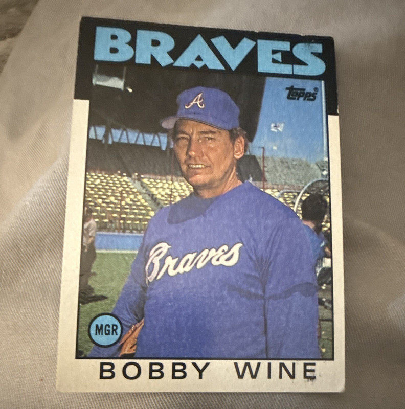 Topps 1986 Bobby Wine Atlanta Braves MGR Checklist #57 Baseball Card
