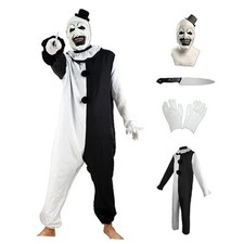Killer Clowns Cosplay Costume for Horror Movies Scene X-Large Black and White