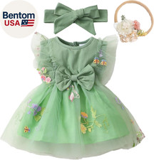 Baby Girl Flower Dress Summer, Tutu Tulle Boho Princess Wedding Birthday Party D