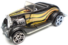2000 HOT WHEELS '33 FORD ROADSTER BLACK 1:64 DIECAST 2 3/4" CAR FLAMES & CHROME