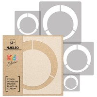 Kinder Wiederverwendbare Kunststoff-Schablonen (5 StüCk) Retro Ring –Kreis–Punkt