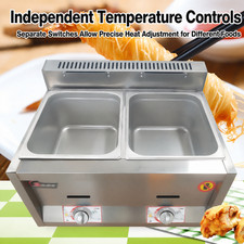 Commercial Countertop Gas Fryer Deep Fryer Propane Stainless Steel 12L