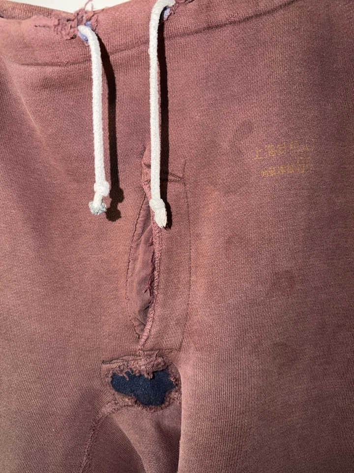 Pantalones deportivos vintage de algodón de los años 40 para gimnasio color púrpura con refuerzo Champion 36 W Foto 4 de 4