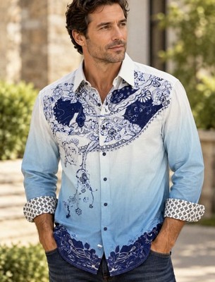 Rare Robert Graham Limited Edition Hallelujah Embroidered Shirt Mens Large Sport
