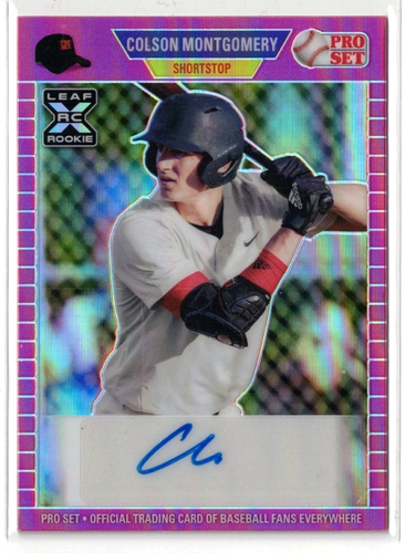 2021 Leaf Pro Set Metal PINK RC AUTO Colson Montgomery! Rookie! Autograph! /20 - Picture 1 of 2