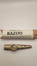 VTG Silver & Red Metal Kazoo Co Inc Eden NY Musical Instrument USA Made Classic