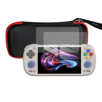 PU Material Carry Case for Retroid Pocket 6 with Glass Screen Protector For TPU