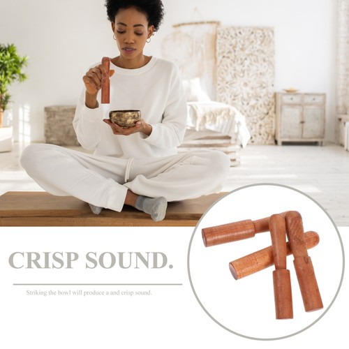 4 Pcs Buddha Music Bowl Accessories Sound Stick Chanting Bowls Singing Mallet - Foto 5 di 12