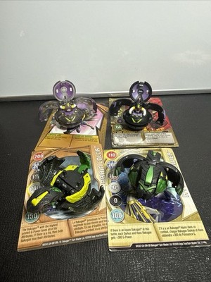 Bakugan Battle Brawlers Lot Of 4 Darkus Brawlers + 4 Cards Shown