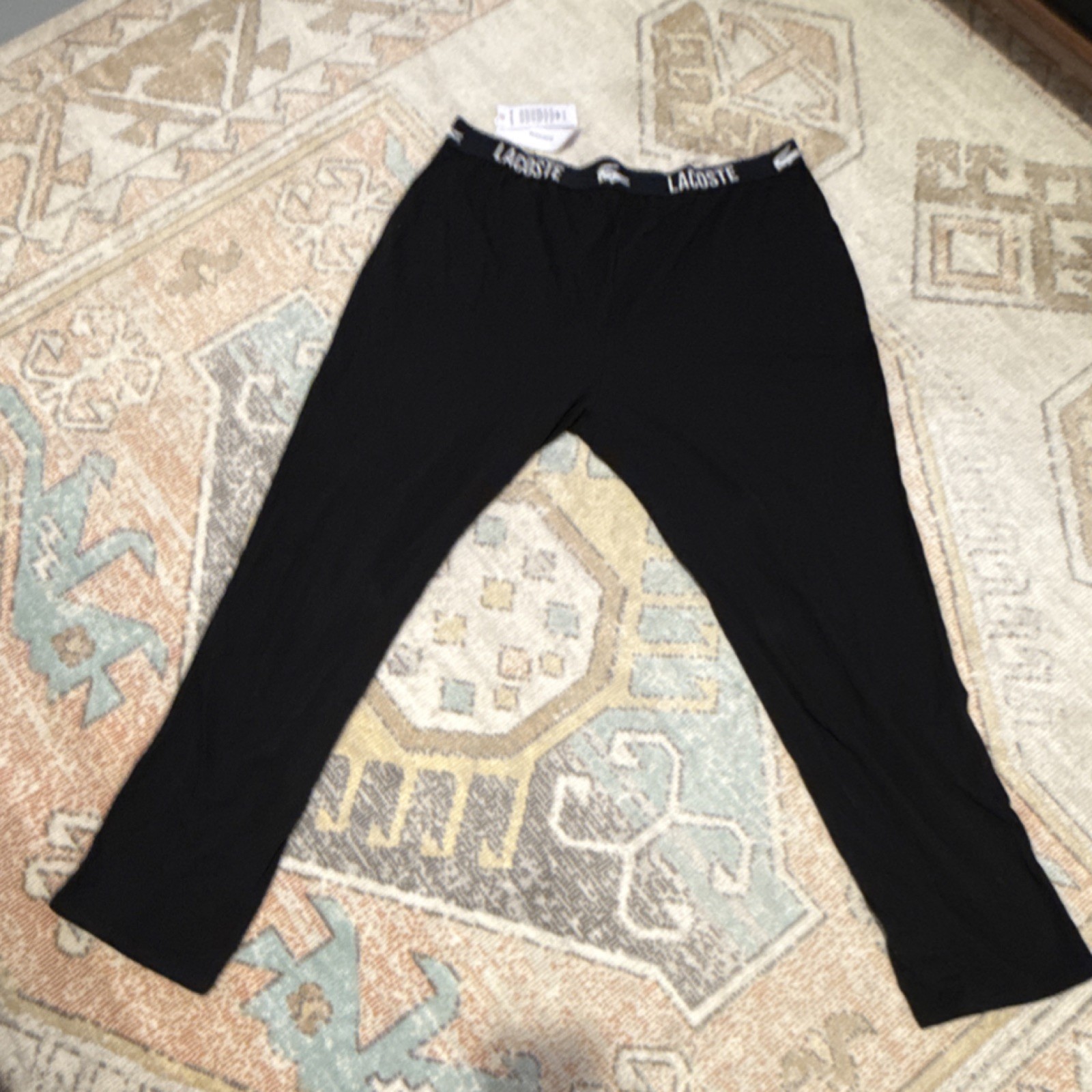 Lacoste Men's XXL Black Modal Pajama Pants Elastic Waist Lightweight Knit thumbnail 4