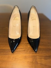 Christian Louboutin So Kate 120 Pumps - Black Patent Leather Size 38
