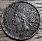 1907 Indian Head Cent - AU Details