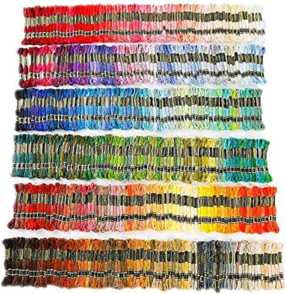 447-Piece Rainbow Embroidery Floss Set - 100% Cotton Craft Yarn Threads - Image 3 of 4