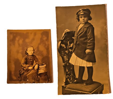 2 Foto Antiche Bambina Ritratto Studio Palermo 1915 Cartoline Epoca