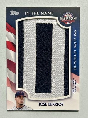 2019 Topps In The Name Jose Berrios 1/1 All Star Letter Patch Player Worn USA