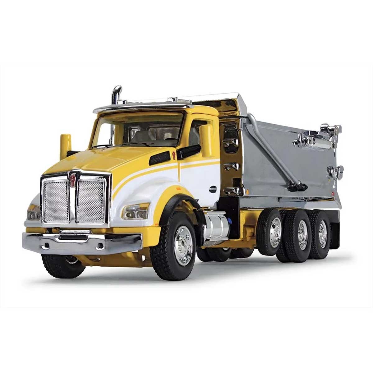 Первая передача DCP 1/64 Желтая, белая и хромированная Kenworth T880 Rogue Dump 60-1416